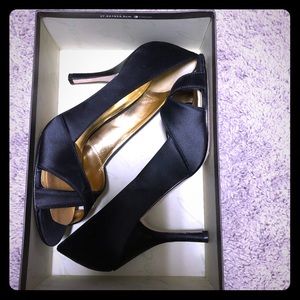 Black Satin Formal Pumps